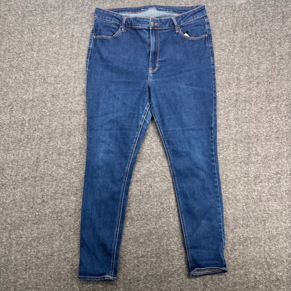 Old Navy Women Size 16 High Rise  Skinny Jeans Dark Wash Blue Denim Stretch‎